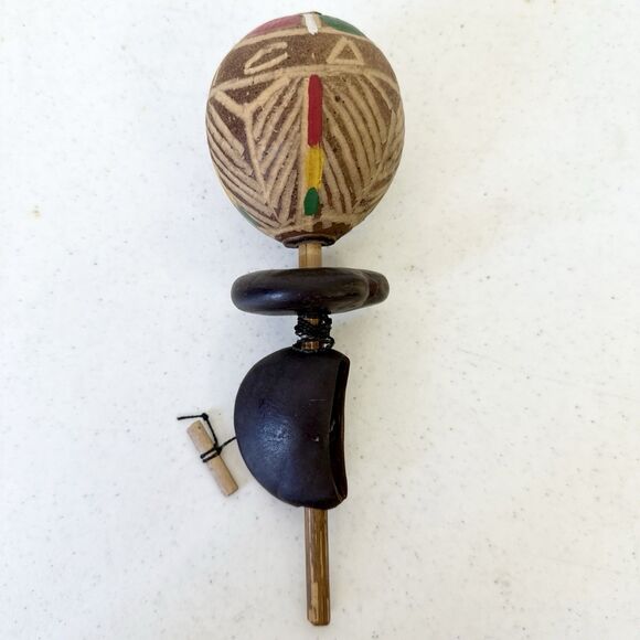 Calabash Shaker & Yo Yo. Wood Toy Decor pull string spinning noise maker - Picture 1 of 6